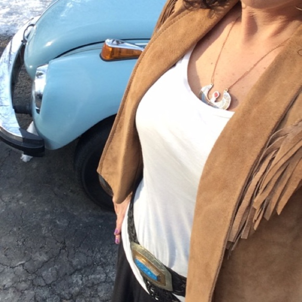Forever 21 real suede fringe jacket - Picture 7 of 8